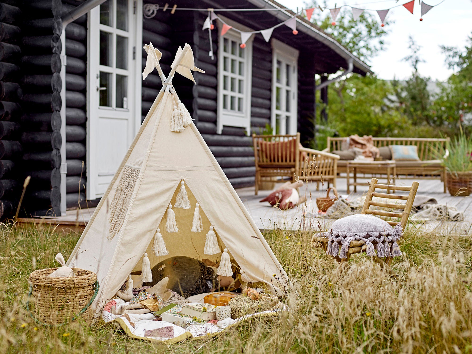 Bloomingville MINI Fardin Kinder Tipi, Naturel, Coton