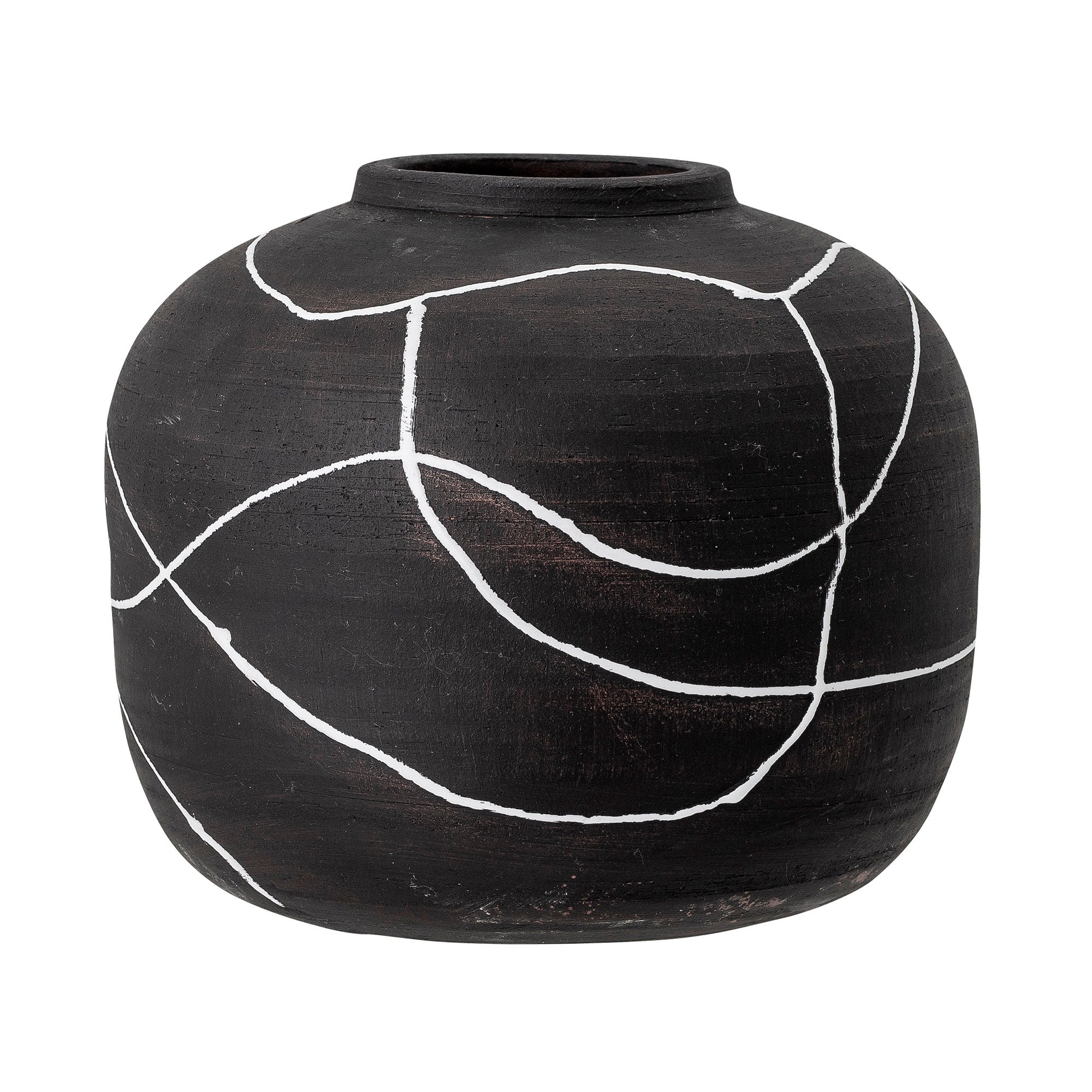 Bloomingville Niza Deco Vase, Noir, Terracotta