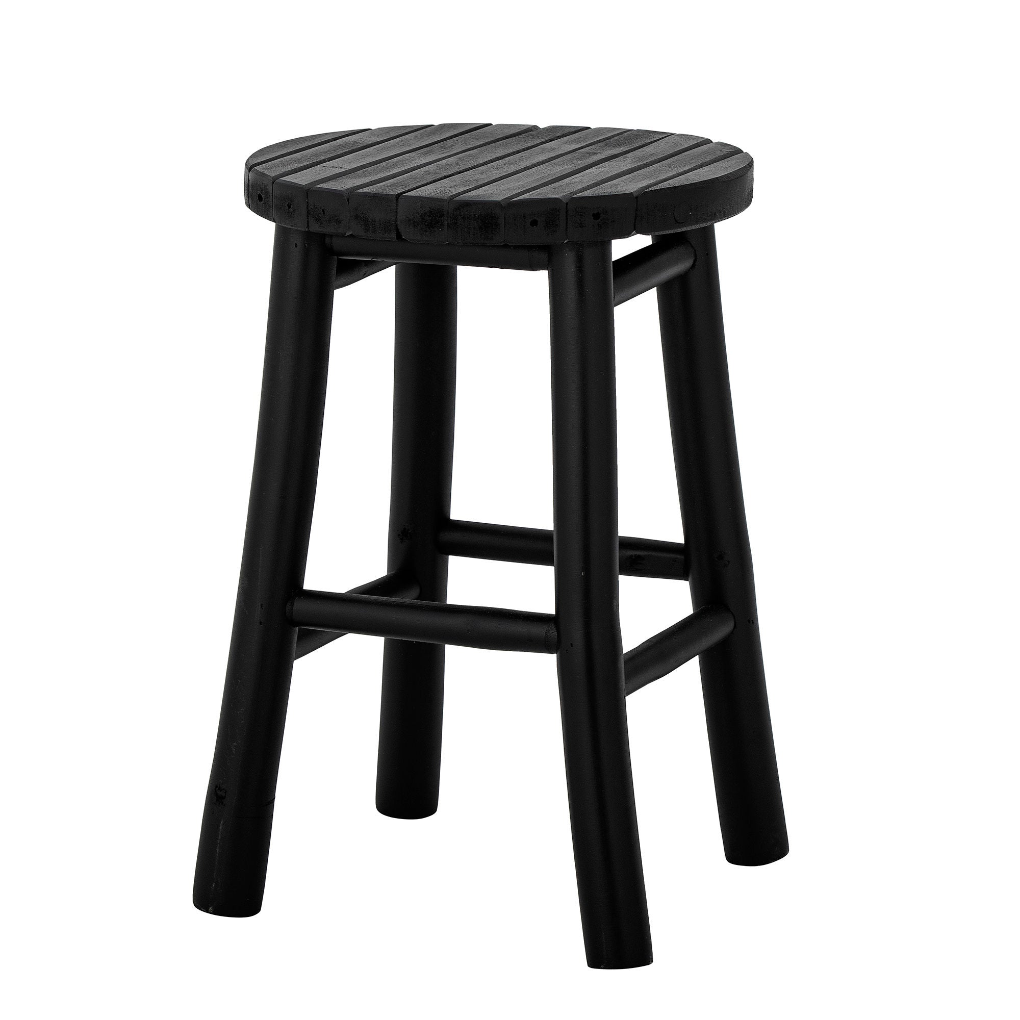 Bloomingville Tabouret Bilbo, Noir, Bambou