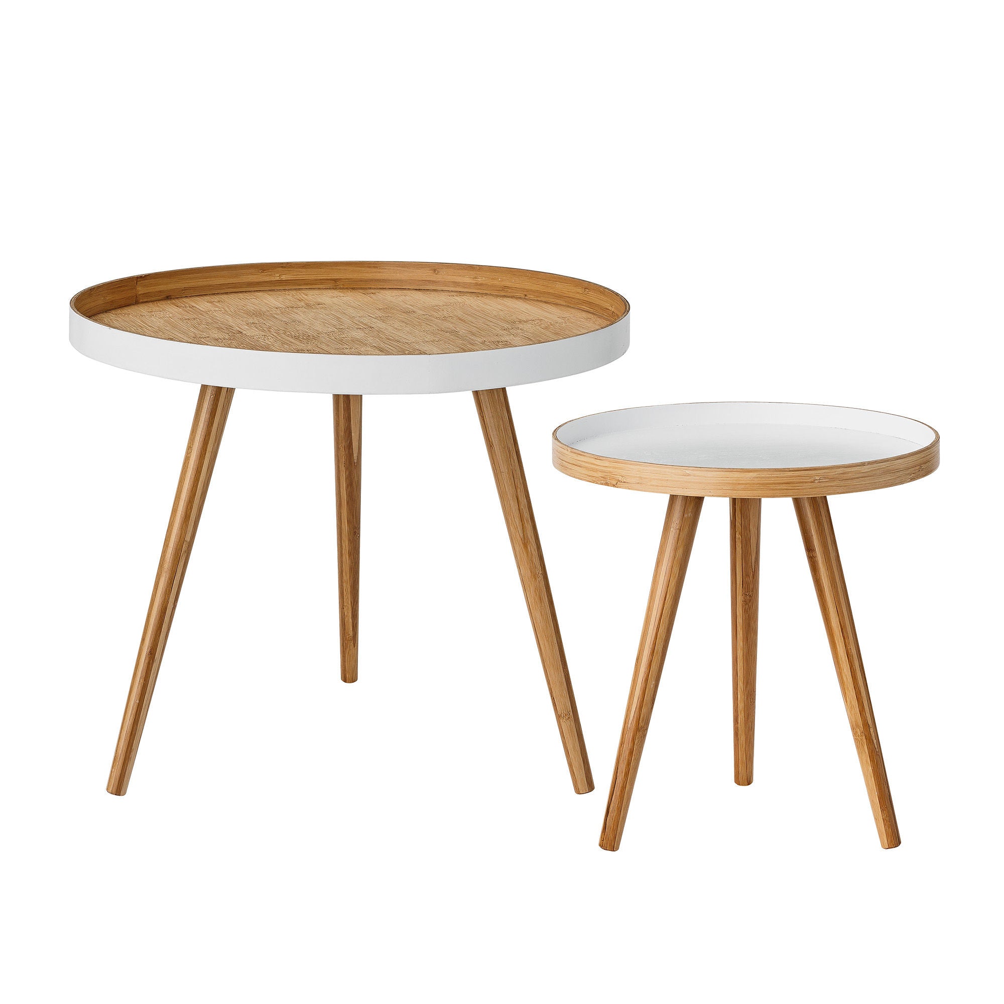 Bloomingville Table basse Cappuccino, blanc, bambou