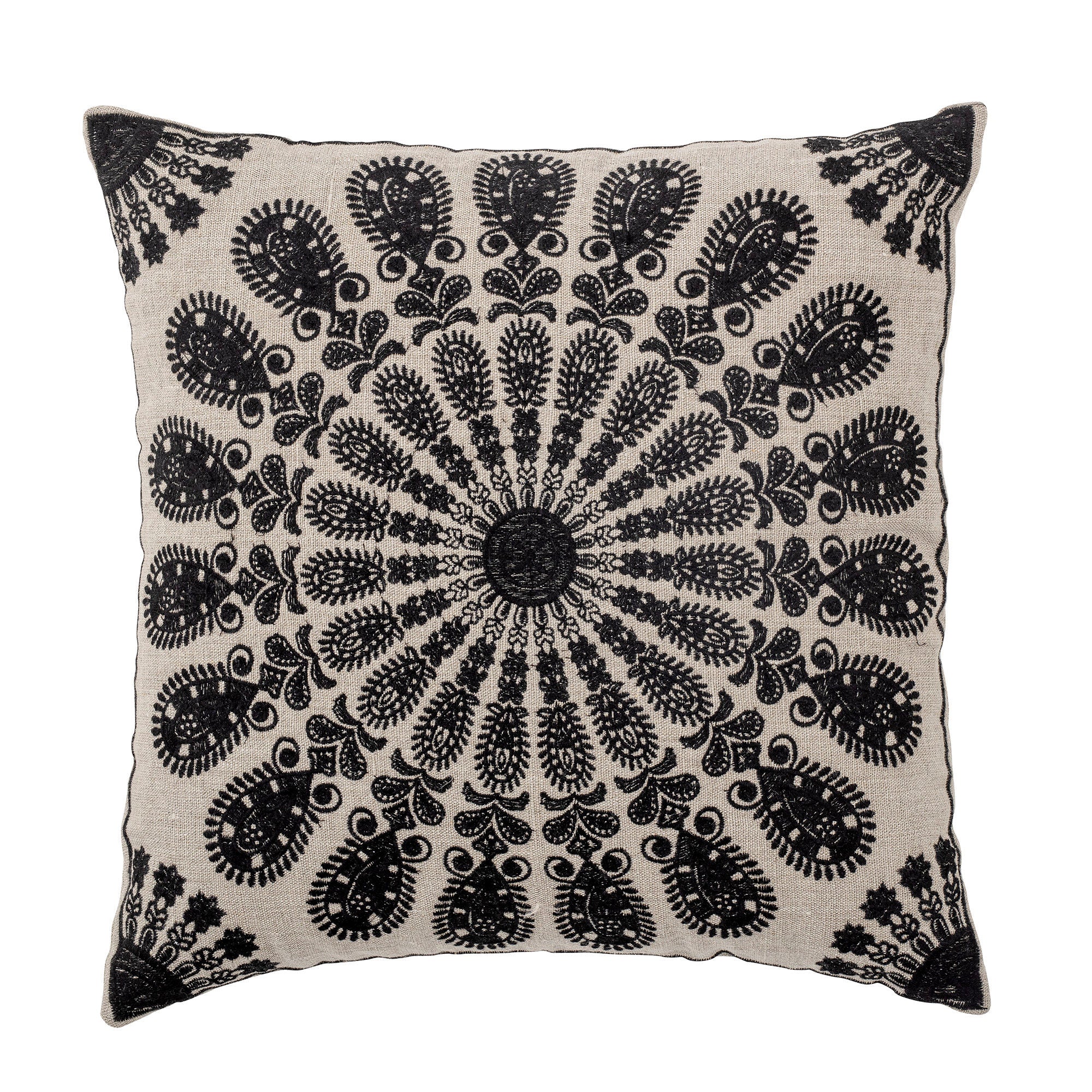 Bloomingville Coussin Datta, Noir, Lin