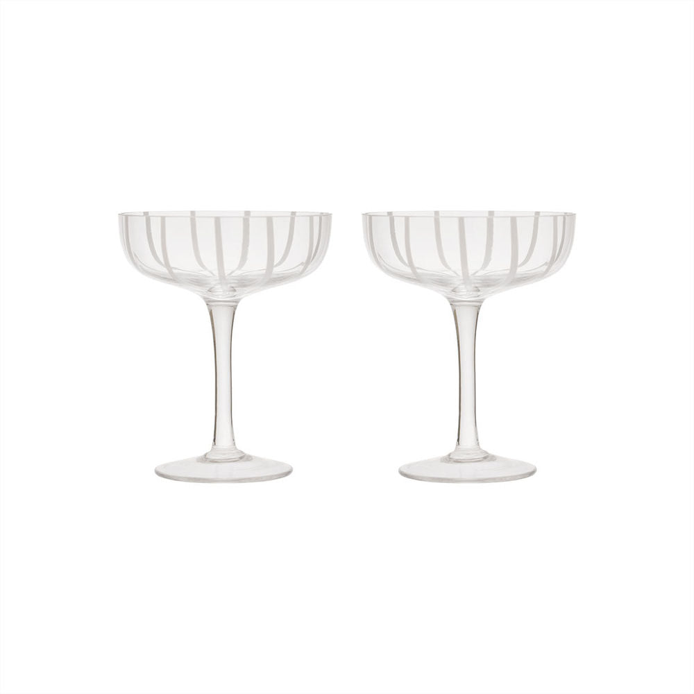 OYOY LIVING Mizu Coupe Glas - Set van 2 - Helder