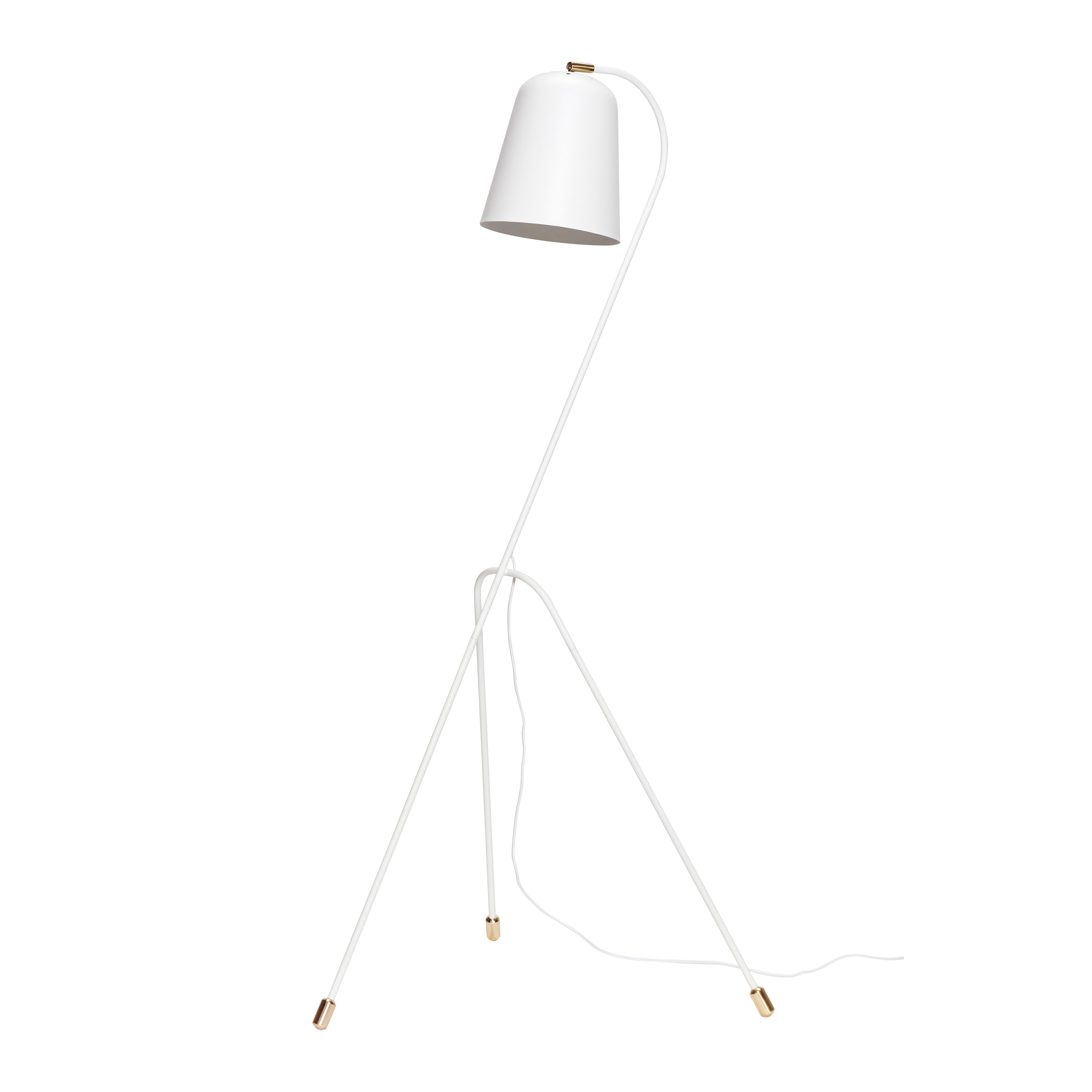 Hübsch Frisk Lampadaire Blanc/Laiton