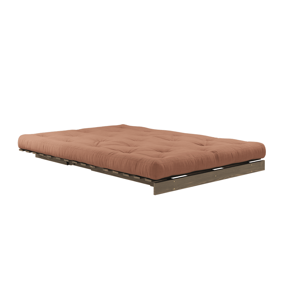 RACINES CAROBE BRUN 140X200 W. MATELAS CLAY BRUN