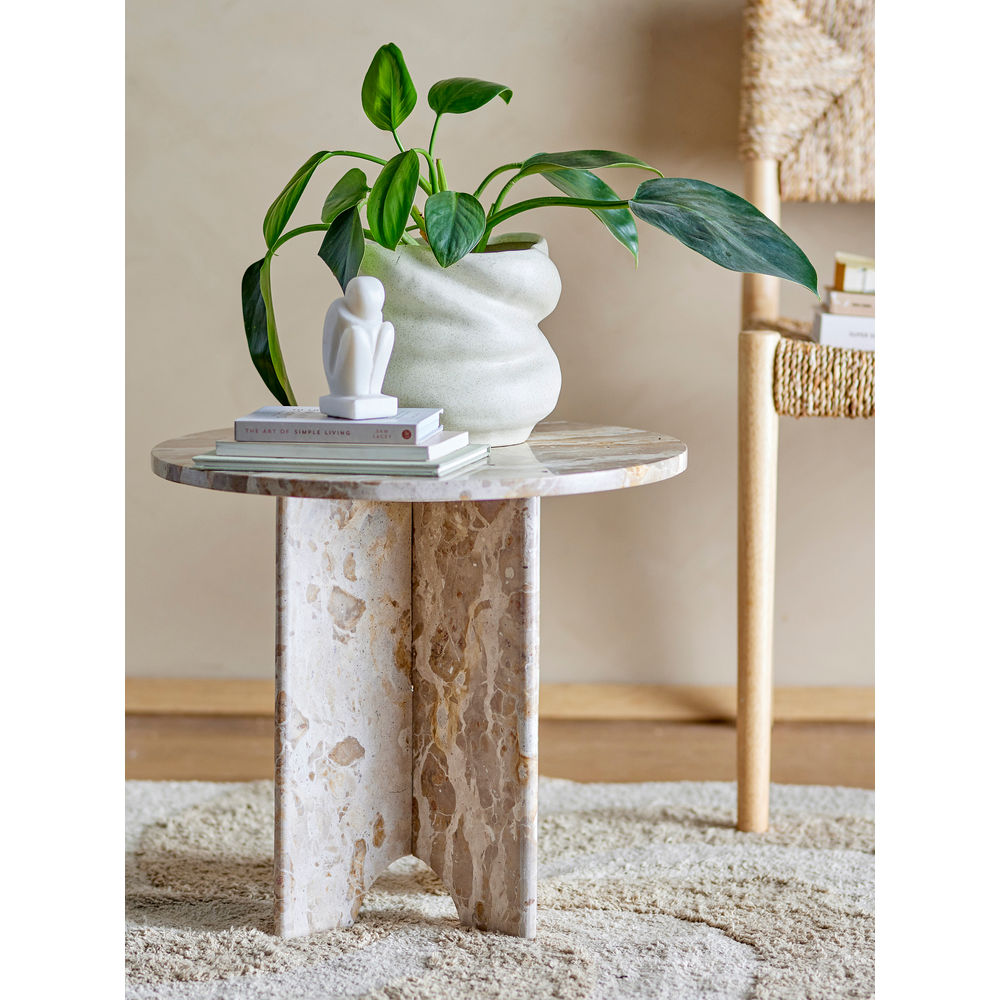 Bloomingville Table d'appoint Jasmia, Brun, Marbre