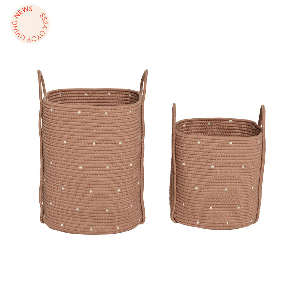 OYOY LIVING Dot Cotton Rope Basket-2er-Set