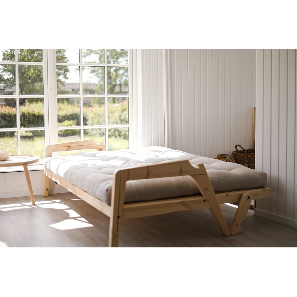 Conception GRAB CLAIR LAQUÉ W. MATELAS MIXTE 5 COUCHES ALGUE