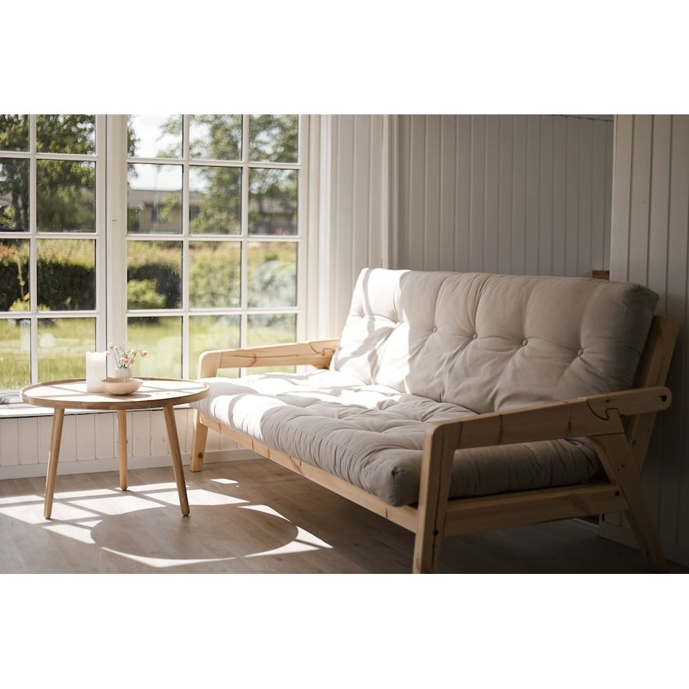 Karup Design SAISIR CAROBE MARRON LAQUÉ W. MATELAS MIXTE 5 COUCHES BEIGE