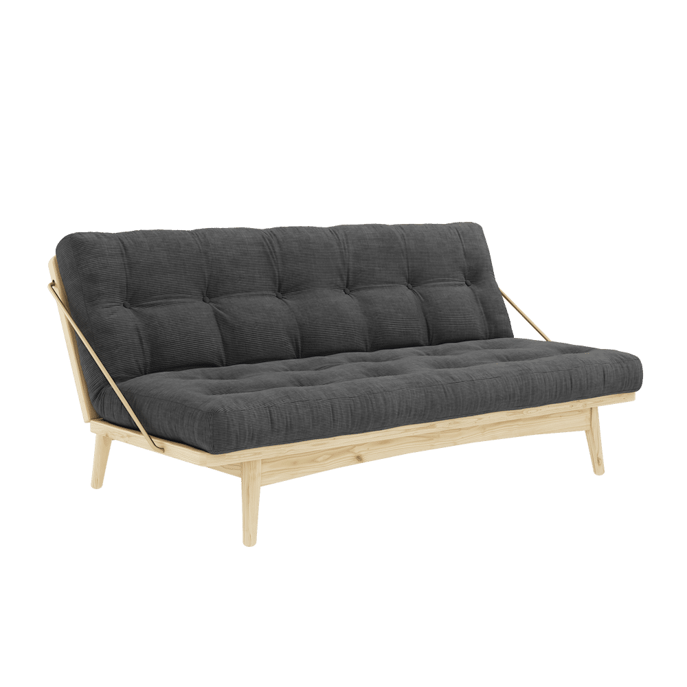 Karup Design FOLK CLAIR LAQUE W. MATELAS MIXTE 5 COUCHES CHARBON