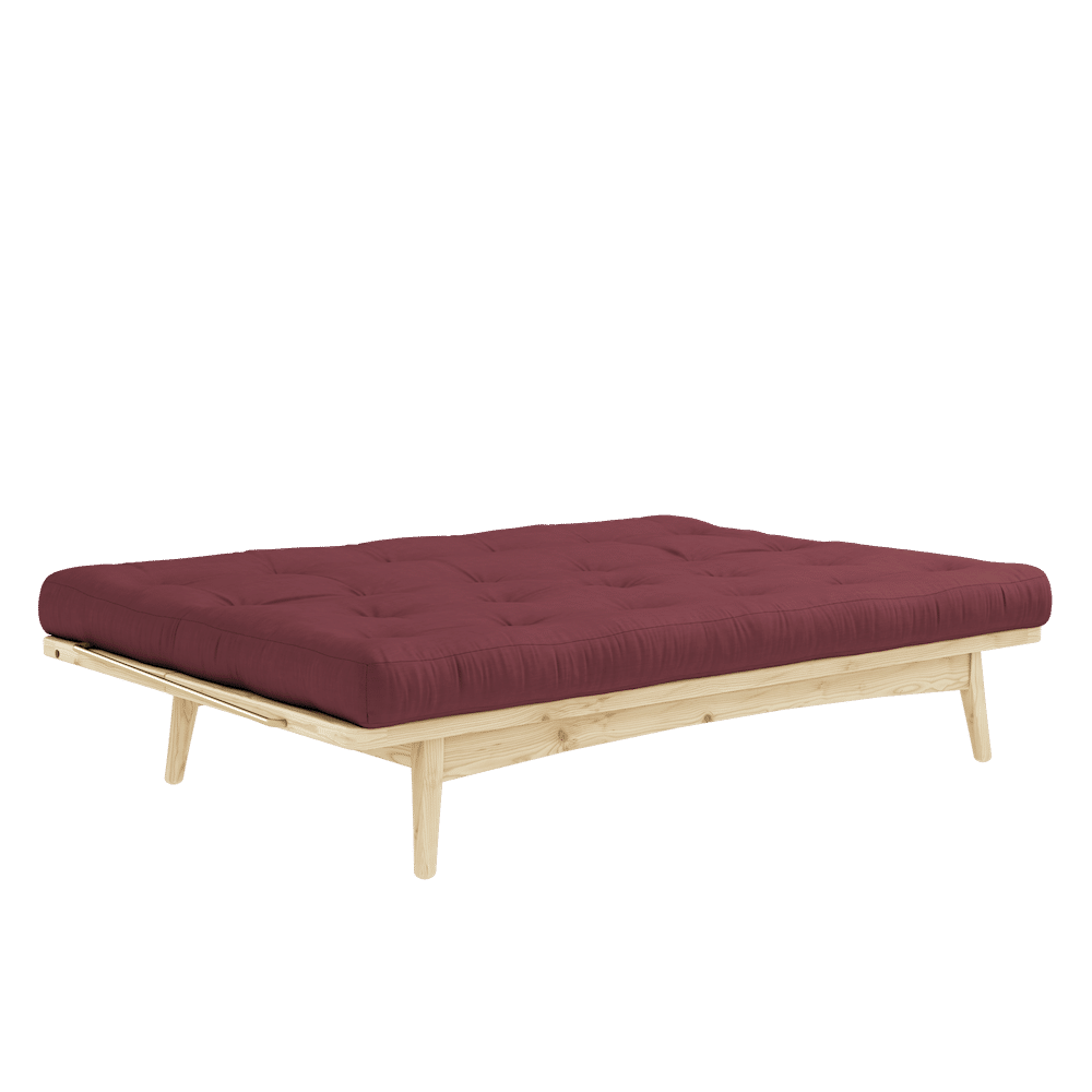 Karup Design FOLK CLAIR LAQUE W. MATELAS MIXTE 5 COUCHES BORDEAUX