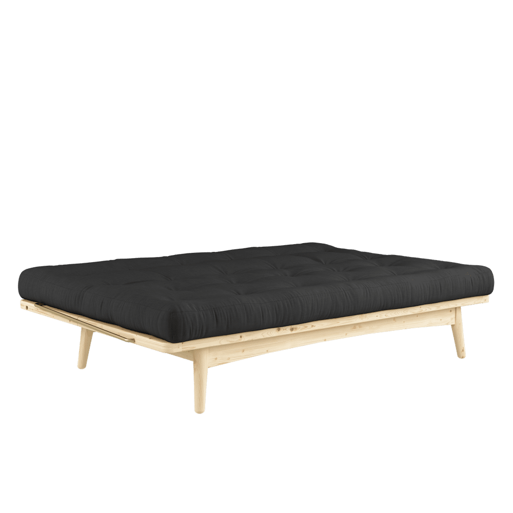 Karup Design FOLK CLAIR LAQUE W. MATELAS MIXTE 5 COUCHES GRIS FONCÉ