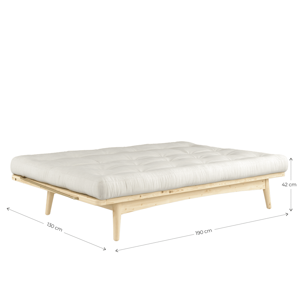 Karup Design FOLK CLEAR LACQUERED W. 5-LAYER MIXED MATTRESS NAVY