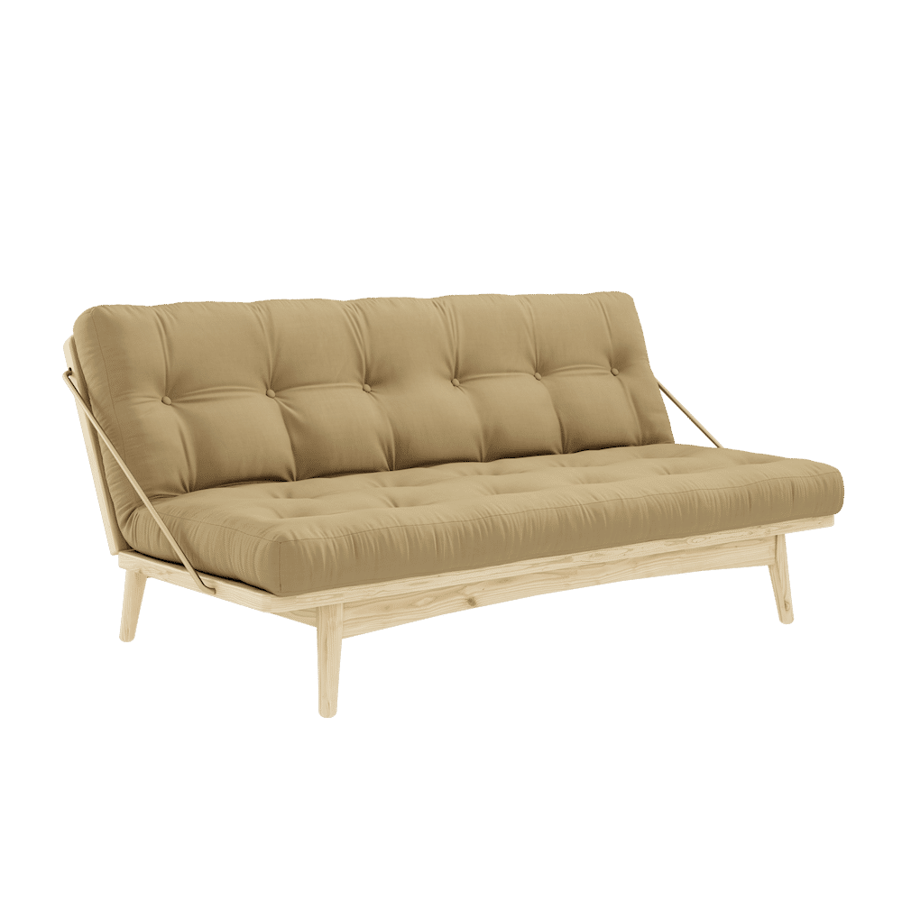 Karup Design FOLK CLAIR LAQUE W. MATELAS MIXTE 5 COUCHES BLÉ BEIGE