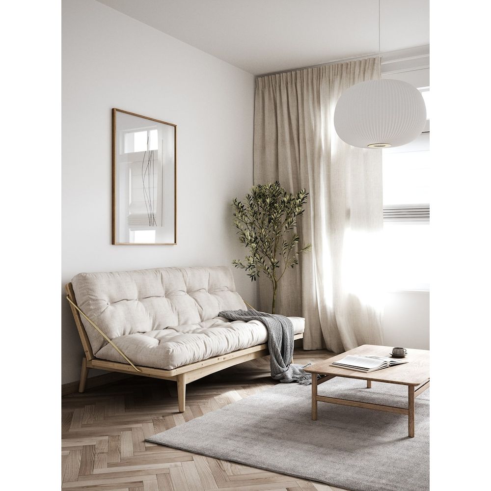 Karup Design FOLK CLAIR LAQUE W. MATELAS MIXTE 5 COUCHES BLÉ BEIGE