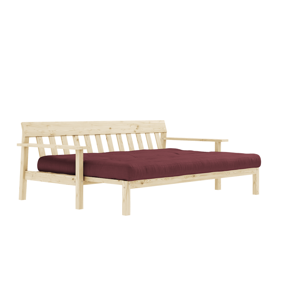 Karup Design DÉBOUT CLAIR LAQUÉ W. MATELAS MIXTE 5 COUCHES BORDEAUX