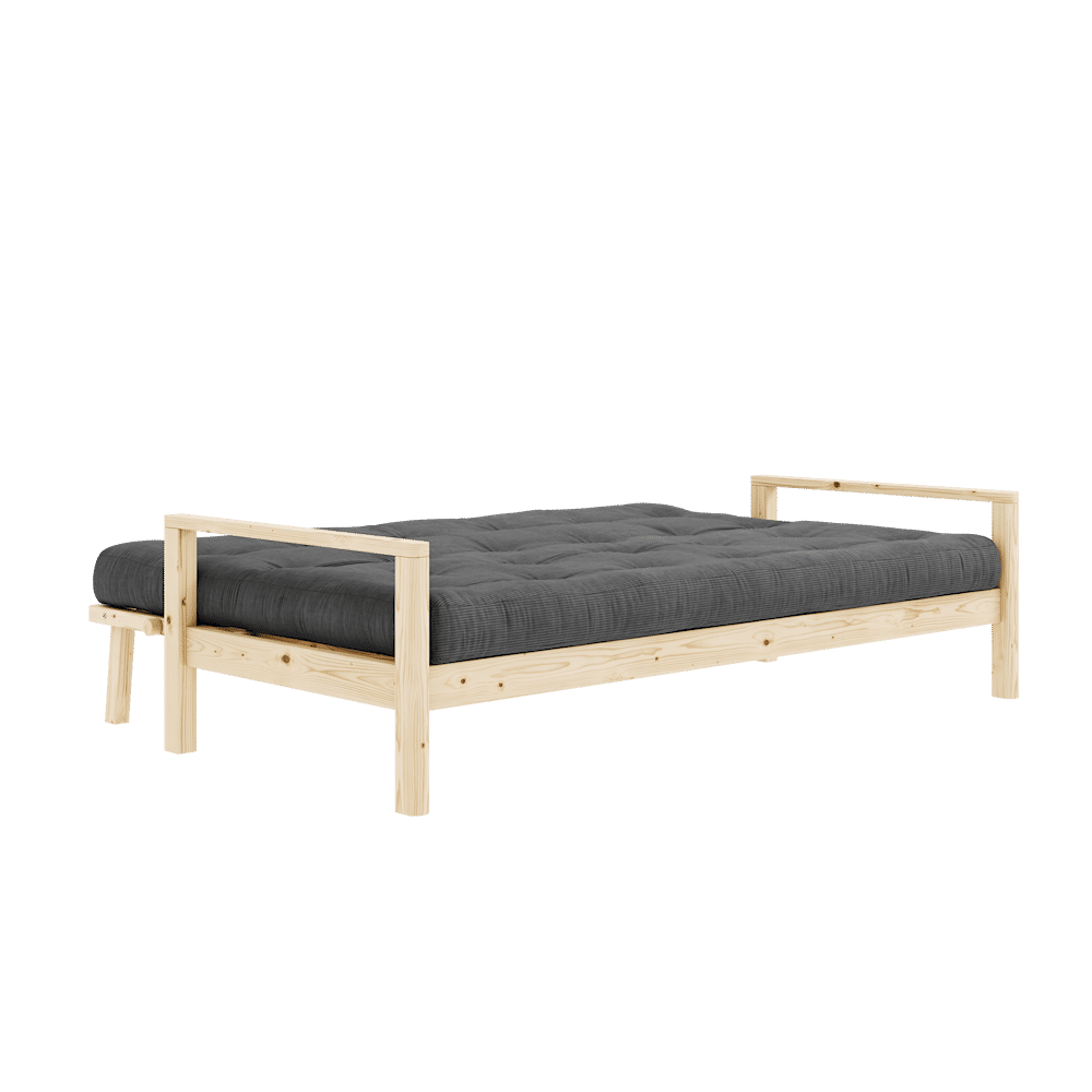 Karup Design BOUTON CLAIR LAQUÉ W. MATELAS MIXTE 5 COUCHES CHARBON