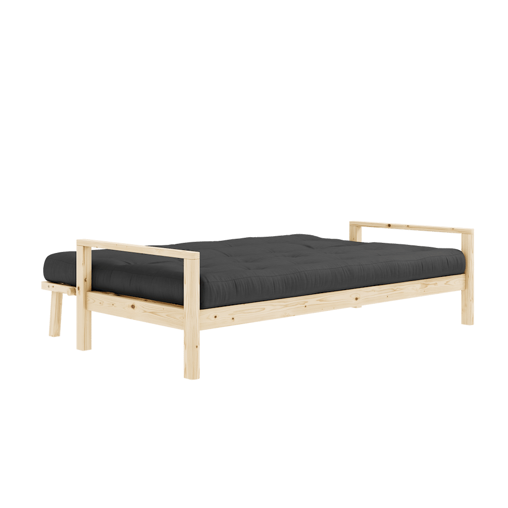 Designer BOUTON CLAIR LAQUÉ W. MATELAS MIXTE 5 COUCHES GRIS FONCÉ