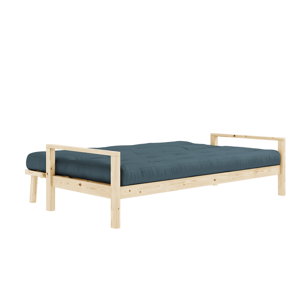 Designer BOUTON CLAIR LAQUÉ W. MATELAS MIXTE 5 COUCHES BLEU Pétrole