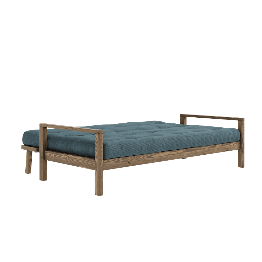 BOUTON CAROBE BRUN W. MATELAS MIXTE 5 COUCHES BLEU PÂLE