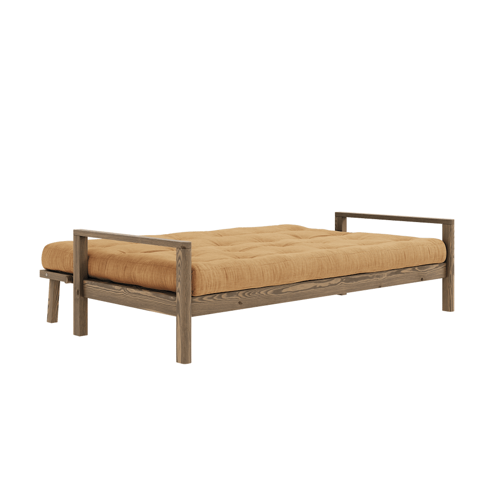 BOUTON CAROBE BRUN W. MATELAS MIXTE 5 COUCHES FUDGE BRUN