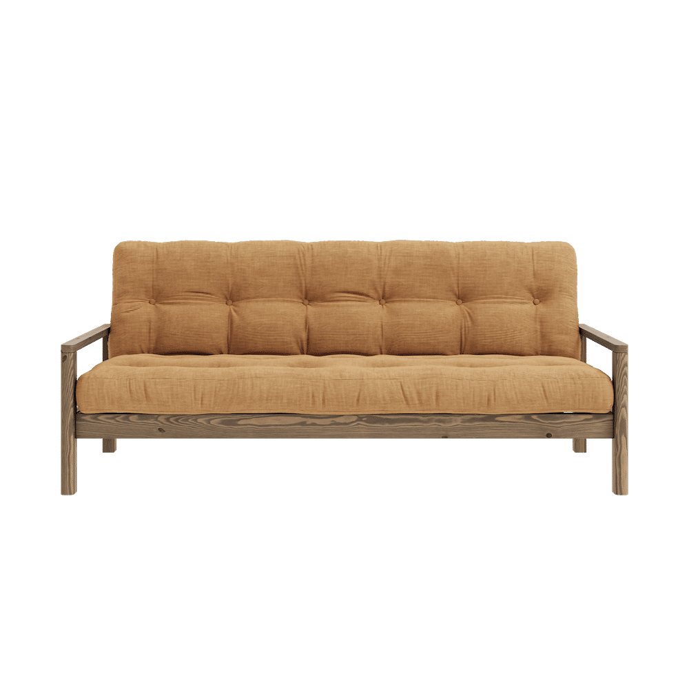 BOUTON CAROBE BRUN W. MATELAS MIXTE 5 COUCHES FUDGE BRUN