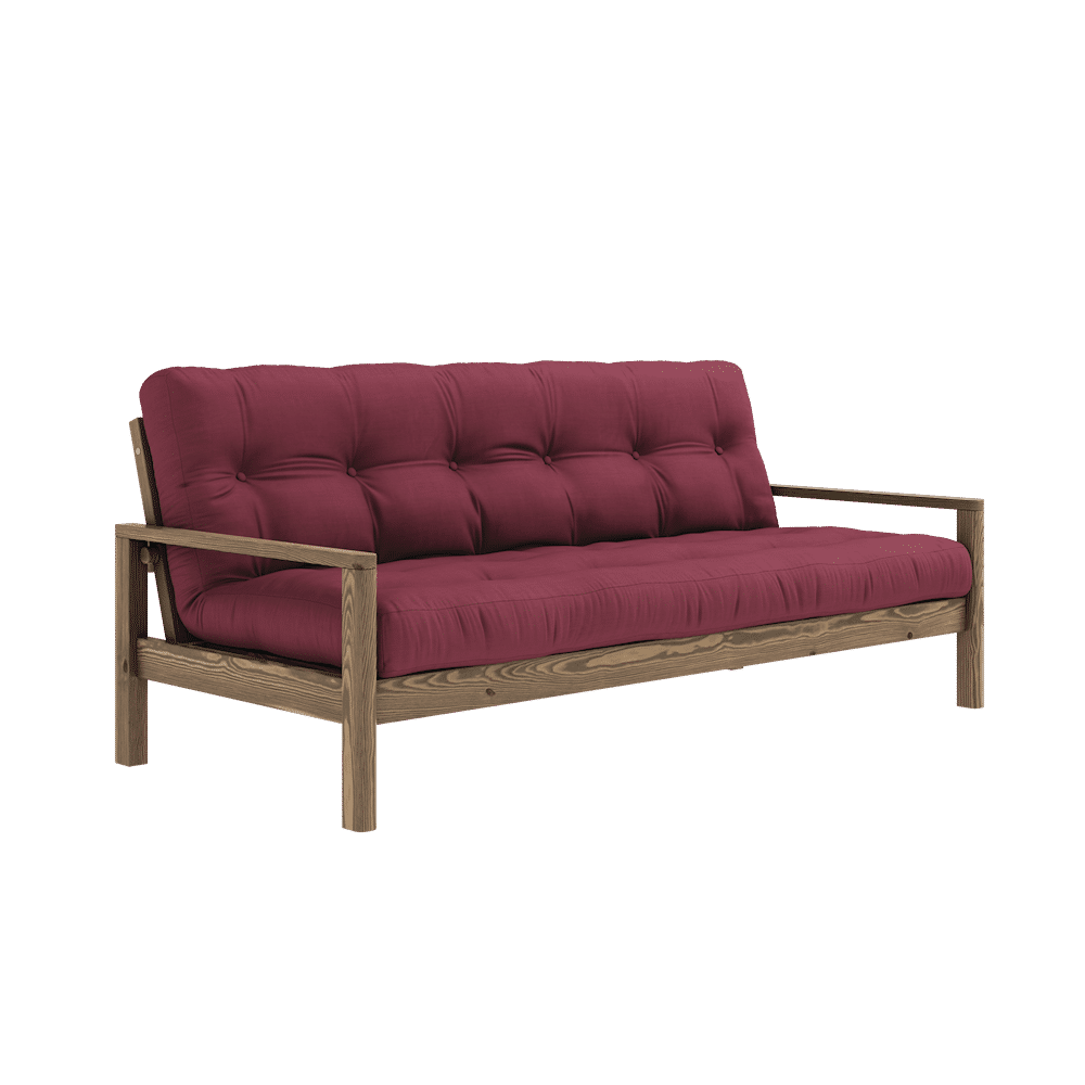 Karup Design BOUTON CAROBE BRUN W. MATELAS MIXTE 5 COUCHES BORDEAUX