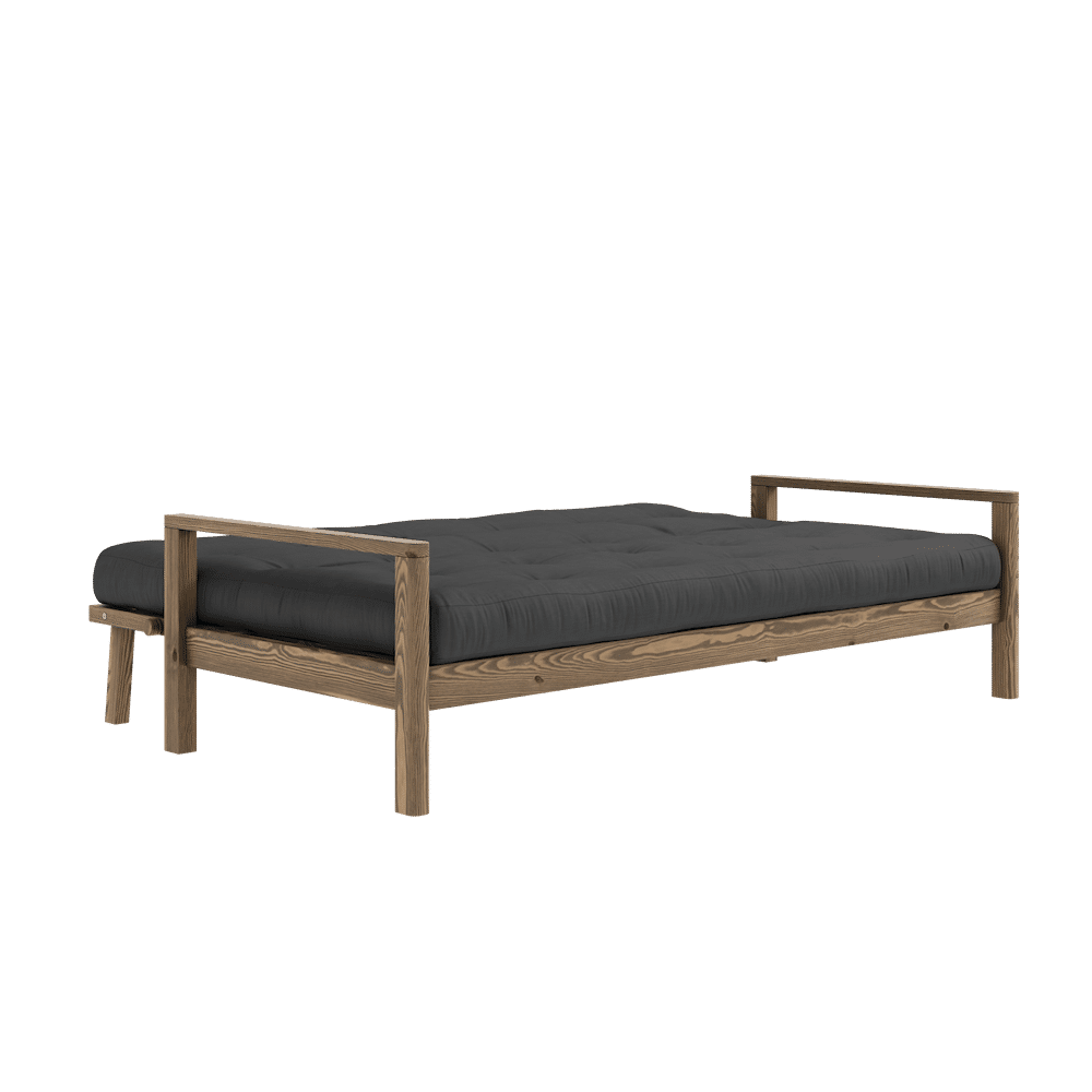 BOUTON CAROBE BRUN W. MATELAS MIXTE 5 COUCHES GRIS FONCÉ