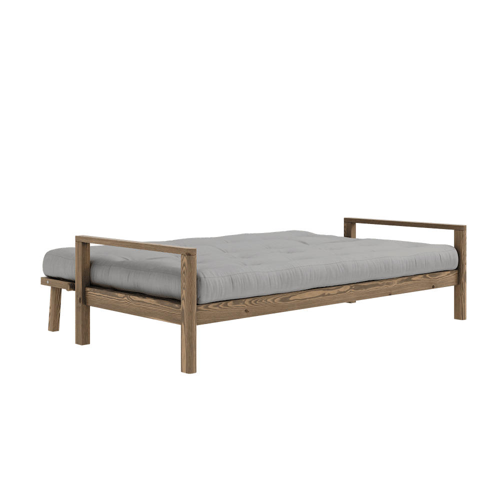 BOUTON CAROBE BRUN W. MATELAS MIXTE 5 COUCHES GRIS