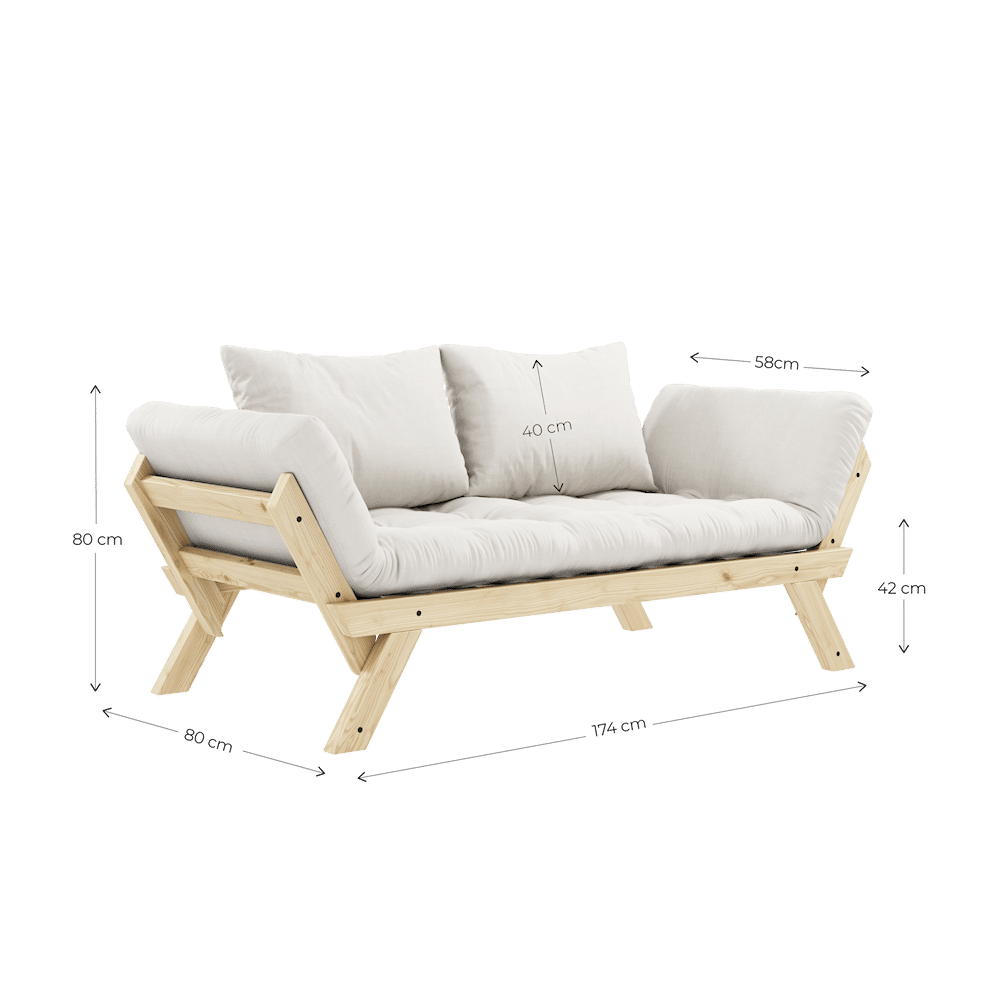 Karup Design BEBOP CLAIR LAQUE W. MATELAS MIXTE 4 COUCHES BEIGE