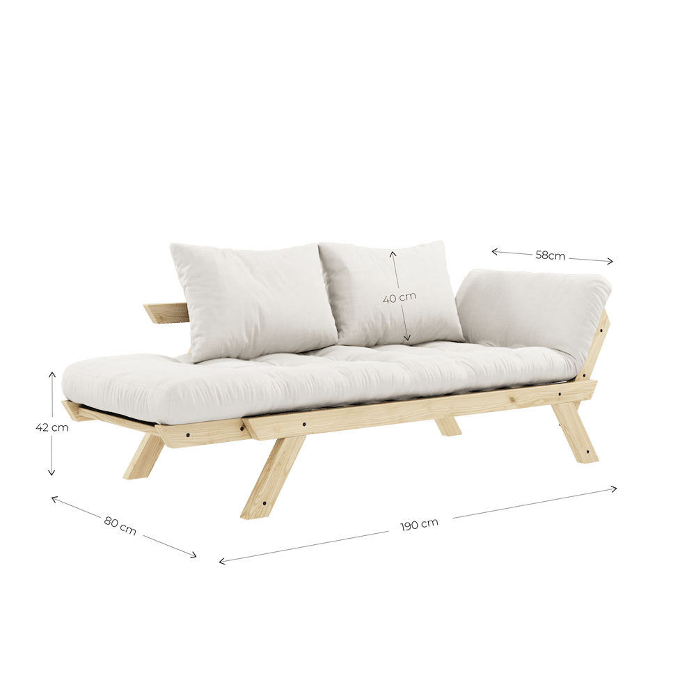 Karup Design BEBOP CLAIR LAQUE W. MATELAS MIXTE 4 COUCHES BEIGE