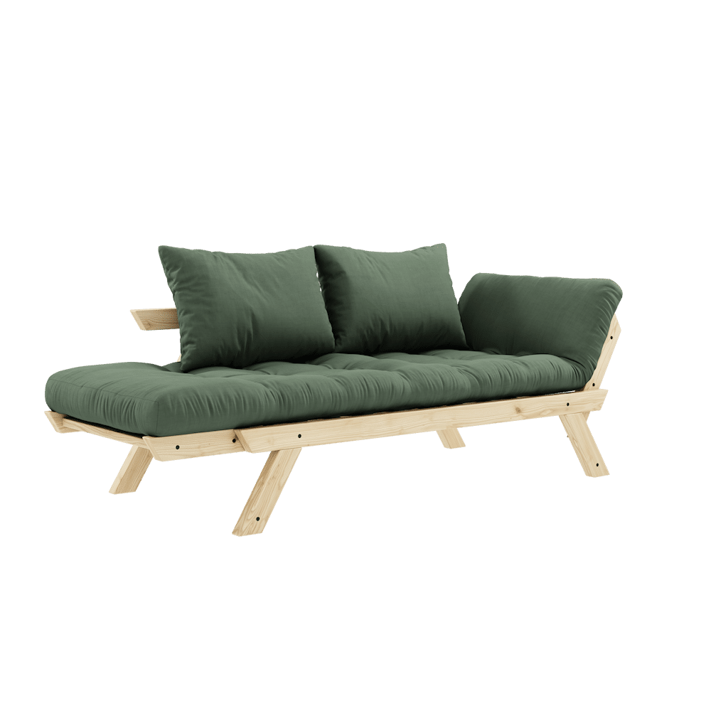 BEBOP CLAIR LAQUE W. MATELAS MIXTE 4 COUCHES VERT OLIVE