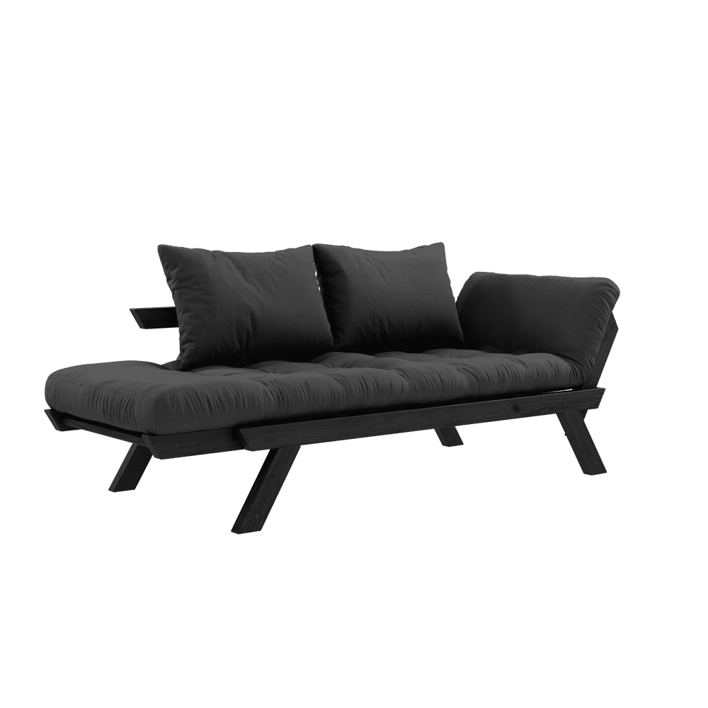 Karup Design BEBOP NOIR LAQUÉ W. MATELAS MIXTE 4 COUCHES GRIS FONCÉ