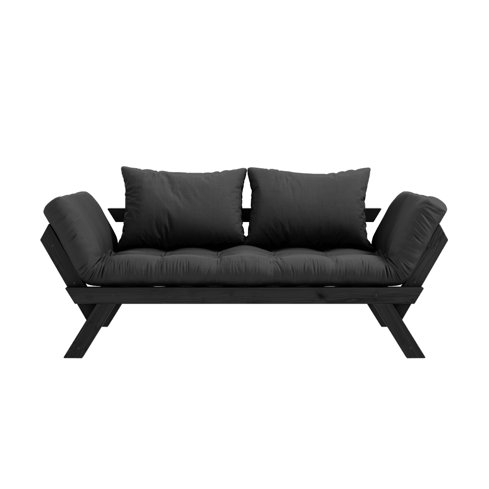 Karup Design BEBOP NOIR LAQUÉ W. MATELAS MIXTE 4 COUCHES GRIS FONCÉ