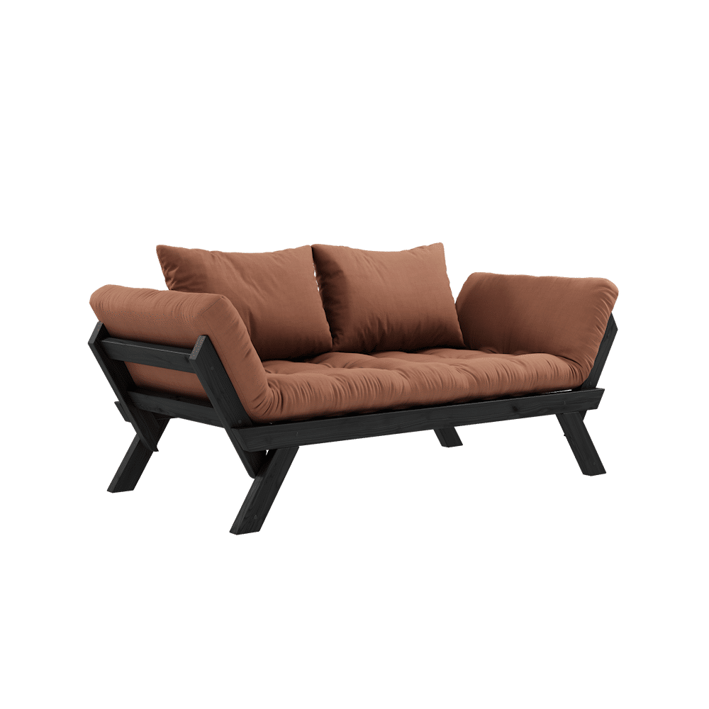 Designer BEBOP SCHWARZ LACKIERT W. 4-SCHICHT GEMISCHTE MATRATZE TON BROWN