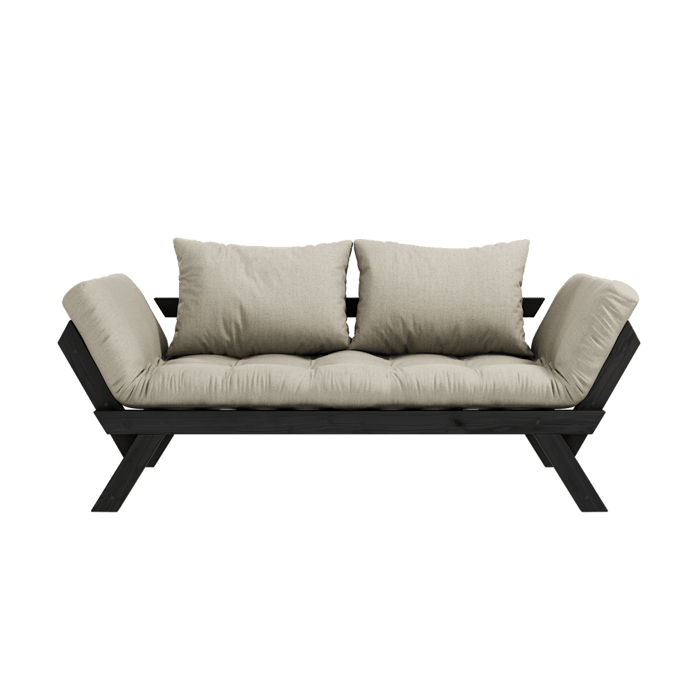 Designer BEBOP SCHWARZ LACKIERT W. 4-SCHICHT GEMISCHTE MATRATZE LINEN