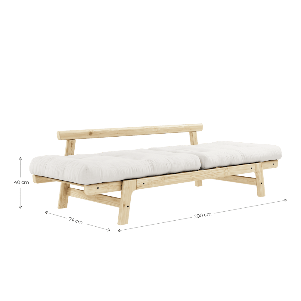 Karup Design ÉTAPE CLAIR LAQUÉ W. MATELAS STEP GRIS FONCÉ