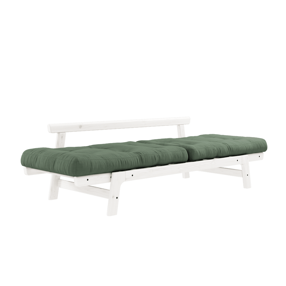 Karup Design STEP LAQUE BLANC W. STEP MATELAS VERT OLIVE