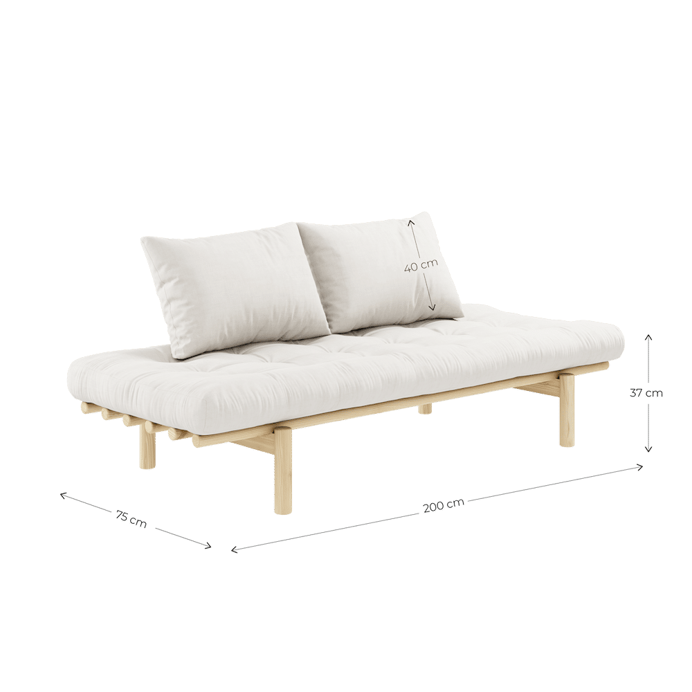 Karup Design PACE DAYBED CLEAR LACQUERED W. 4-LAYER MIXED MATTRESS NATURAL