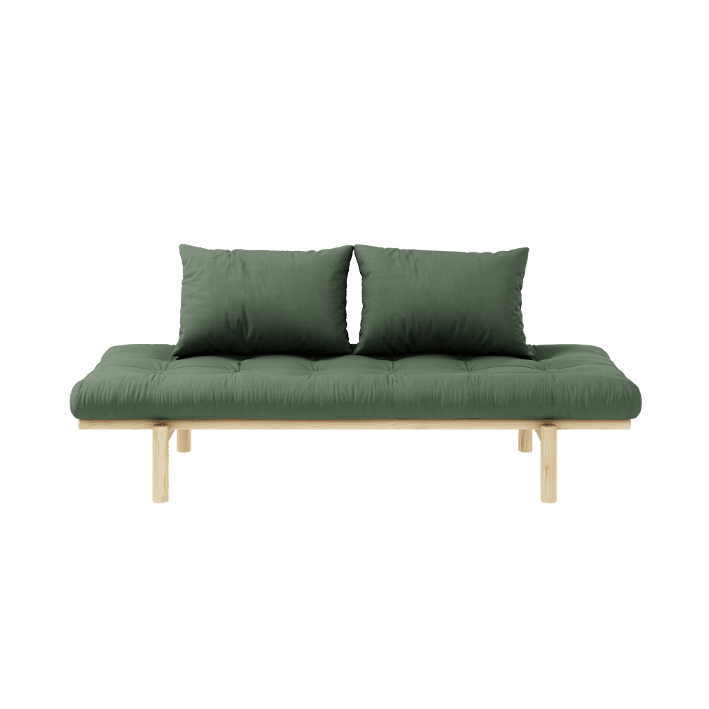 Karup Design PACE DAYBED CLEAR LACQUERED W. 4-LAYER MIXED MATTRESS OLIVE GREEN