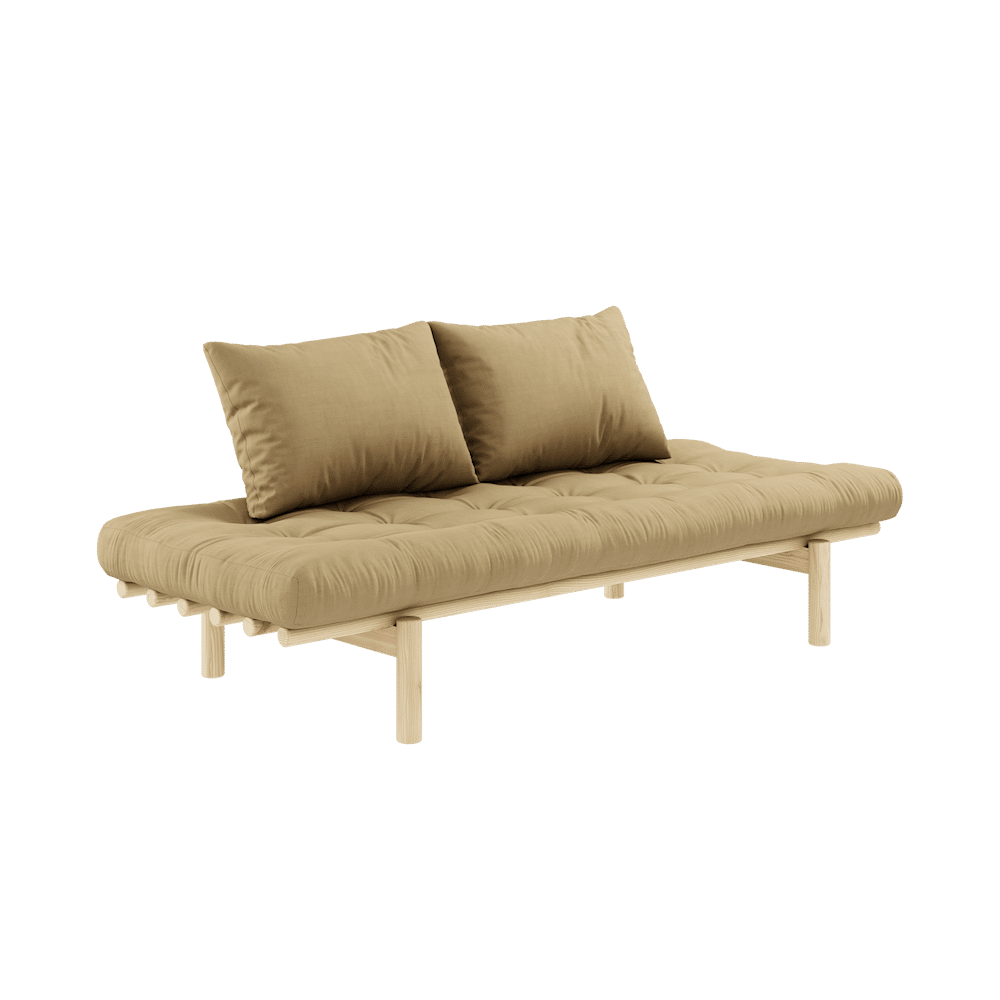 Karup Design PACE DAYBED CLEAR LACQUERED W. 4-LAYER MIXED MATTRESS WHEAT BEIGE