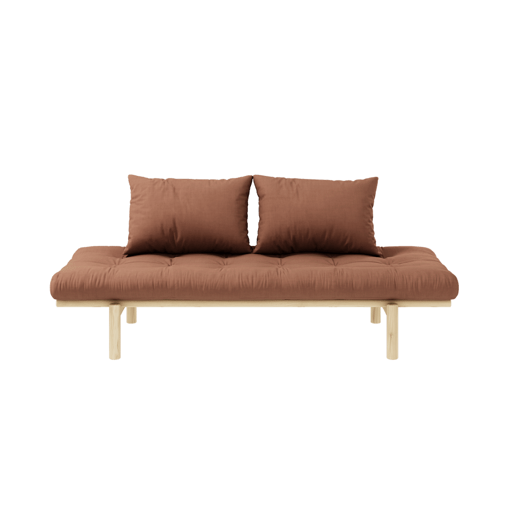 Karup Design PACE DAYBED CLEAR LACQUERED W. 4-LAYER MIXED MATTRESS CLAY BROWN