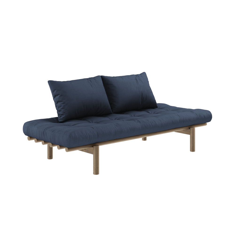 Karup Design PACE DAYBED CAROB BROWN LACQUERED W. 4-LAYER MIXED MATTRESS NAVY