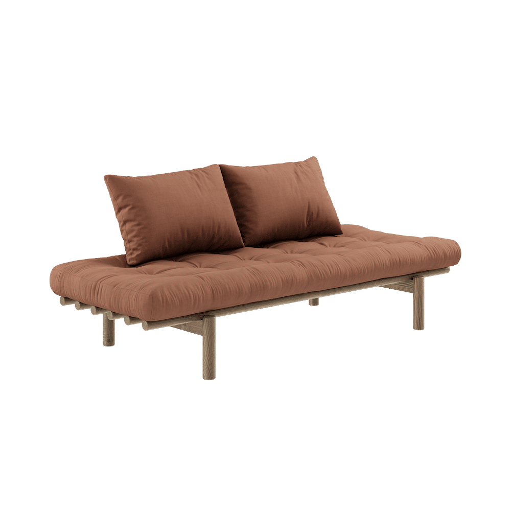 Karup Design PACE DAYBED CAROB BROWN LACQUERED W. 4-LAYER MIXED MATTRESS CLAY BROWN