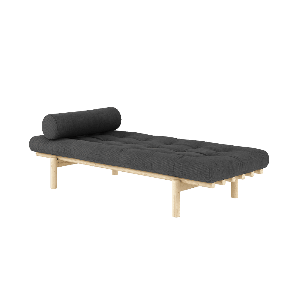 Karup Design NEXT DAYBED CLEAR LACQUERED W. 4-LAYER MIXED MATTRESS CHARCOAL