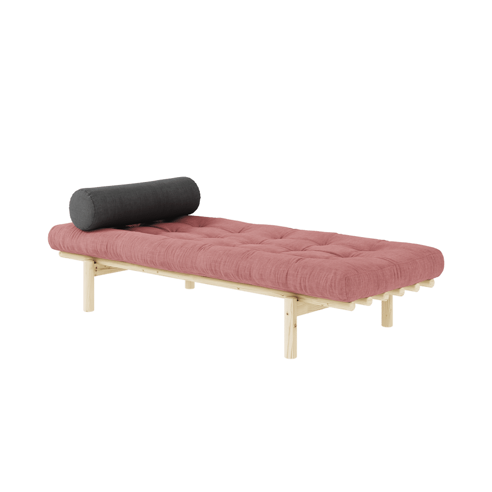 Karup Design NEXT DAYBED CLEAR LACQUERED W. 4-LAYER MIXED MATTRESS SORBET PINK