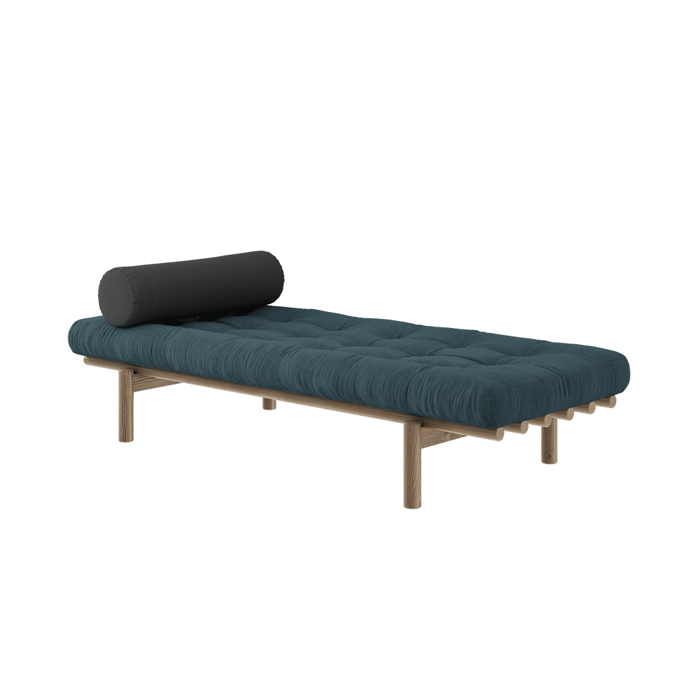 Karup Design NEXT DAYBED CAROB BROWN LACQUERED W. 4-LAYER MIXED MATTRESS PALE BLUE