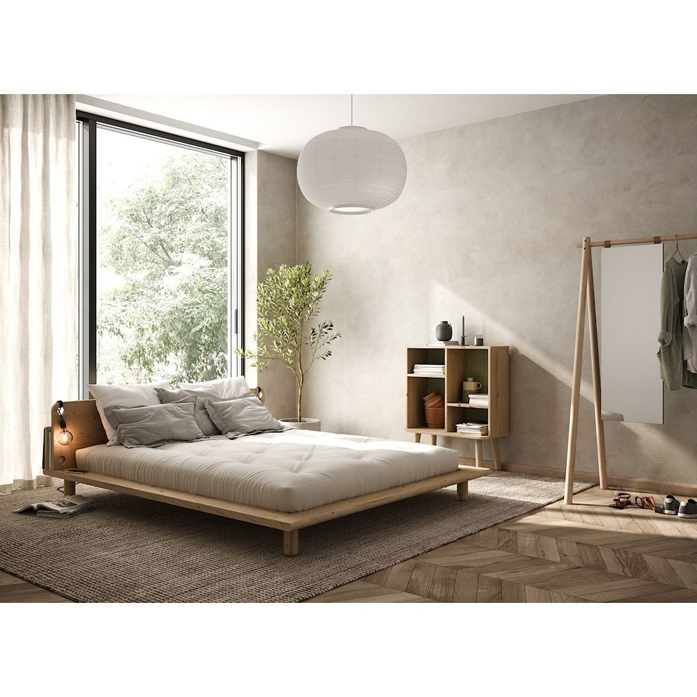 Karup Design PEEK BED CLEAR LACQUERED 140 X 200 W. 2 BED LAMPS