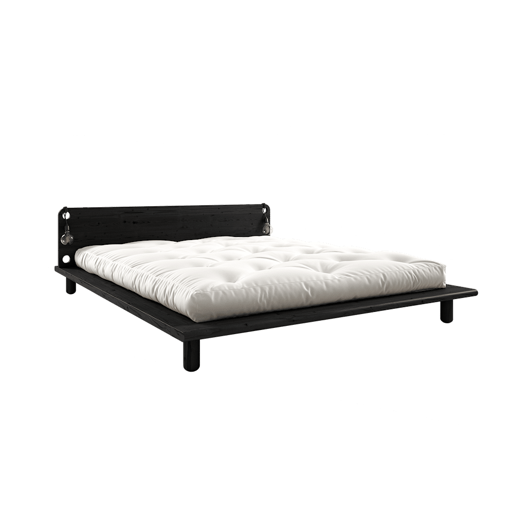 Design PEEK BETT SCHWARZ LACKIERT 160X200 W. 2 BETT LAMPEN