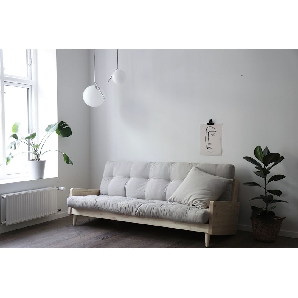 Karup Design INDIE CLAIR LAQUÉ AVEC MATELAS MIXTE 5 COUCHES IVOIRE