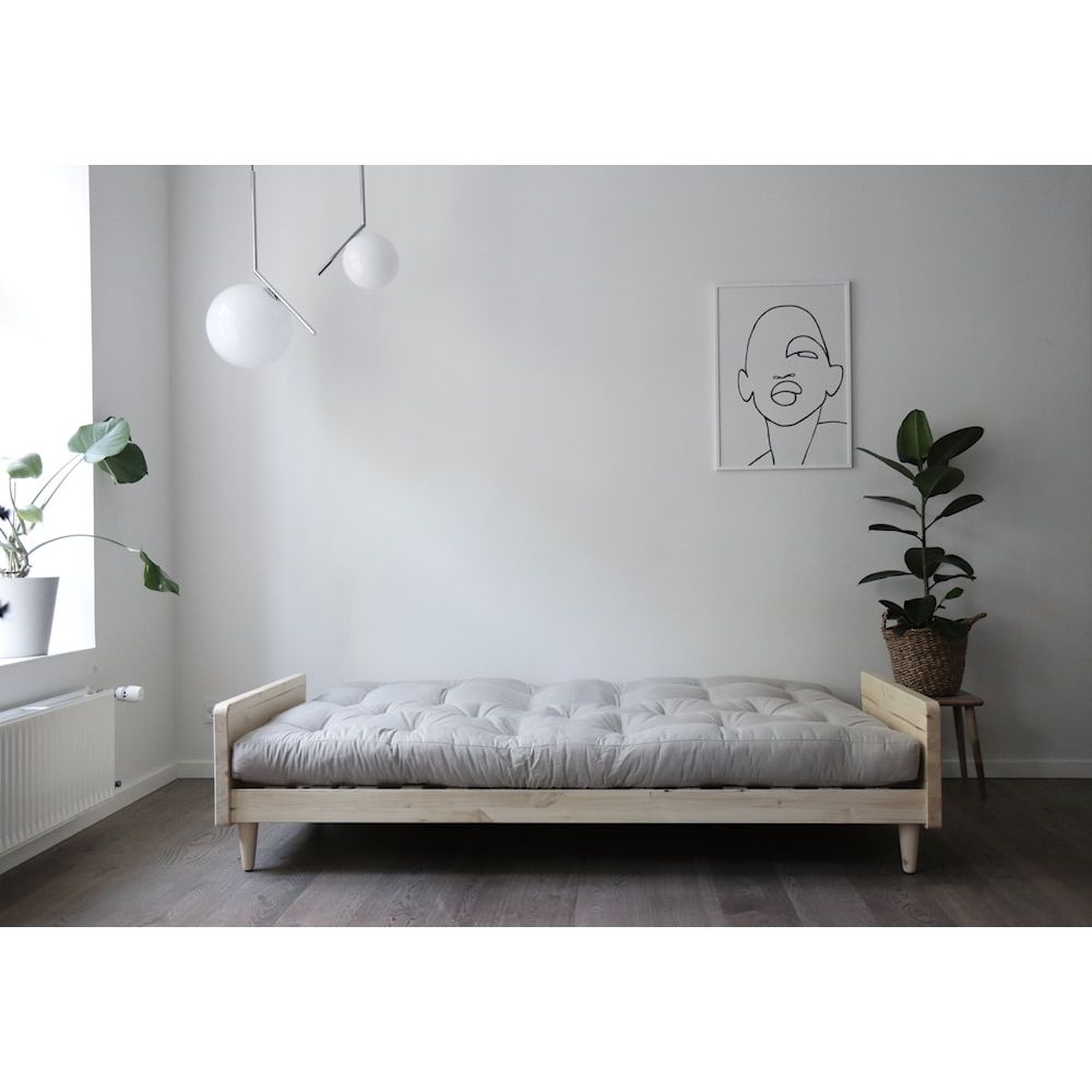 Karup Design INDIE CLAIR LAQUÉ AVEC MATELAS MIXTE 5 COUCHES IVOIRE